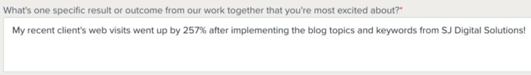 My client's web visits went up 257%