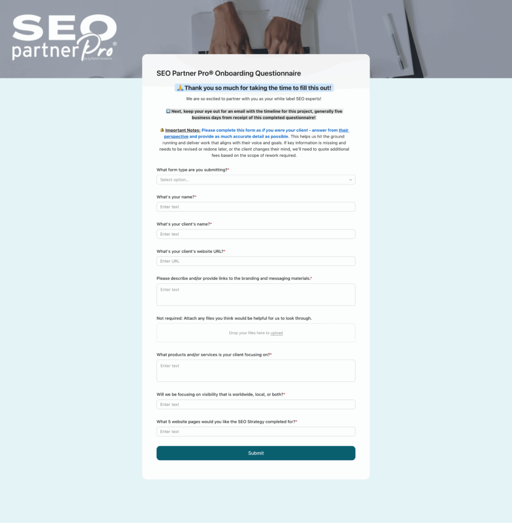 SEO Partner Pro Onboarding