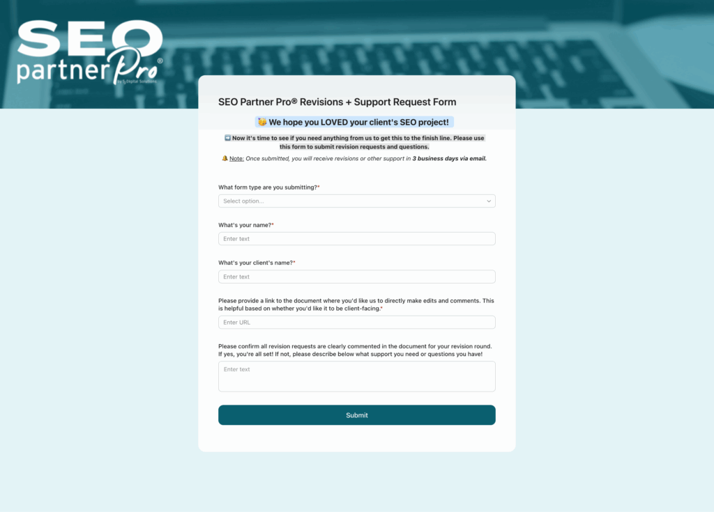 SEO Partnership Support