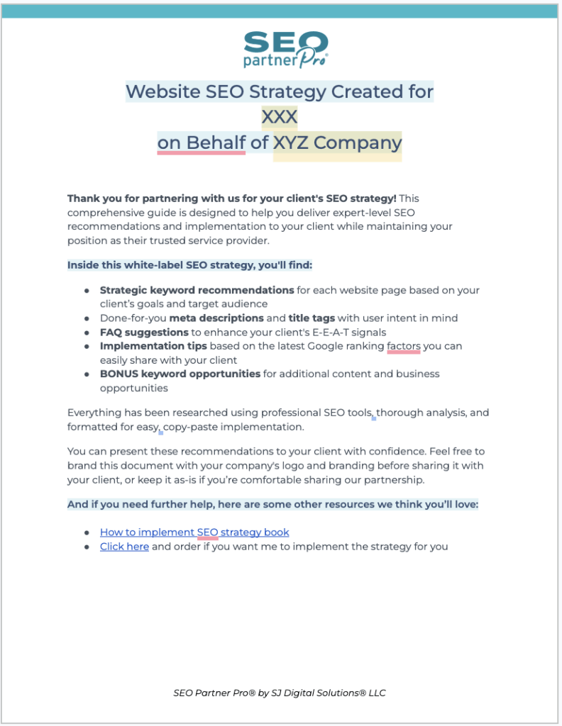 White Label SEO Strategy