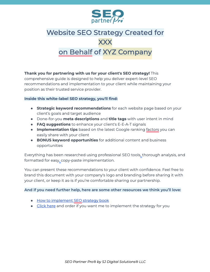 White Label SEO Strategy